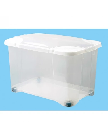 coffre clip box 40l naturel roulettes couvercle naturel