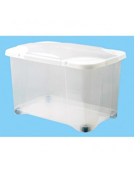coffre clip box 40l naturel roulettes couvercle naturel