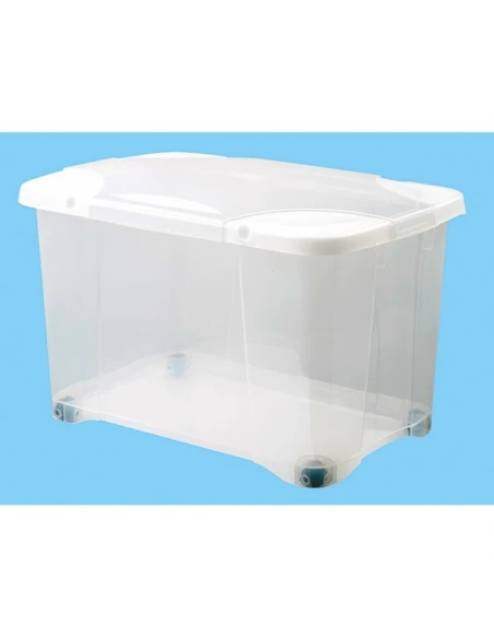 coffre clip box 40l naturel roulettes couvercle naturel