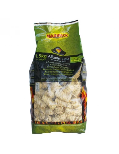 allume feu laine de bois 1,5 kg 100% végétal