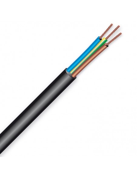 Cable électrique R2v 3g1,5mm2 noir couronne de 50m
