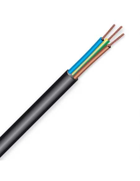 Cable électrique R2v 3g1,5mm2 noir couronne de 50m