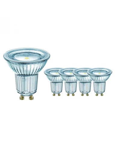 Boite 5 ampoules spot par16 led 36 4.3w50 gu10 verre chaud