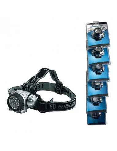 Lampe frontale 10+2 led interrupteur on/off - electraline