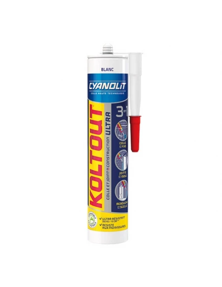 colle joint cart 290ml ultra blanc koltout
