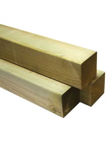 Poteau en bois En pin du nord Traité autoclave classe 4 - 9x9x180cm