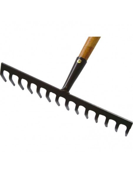 Râteau 14 Dents Courbes Acier HLE, Manche 1.50m - JARDINOR