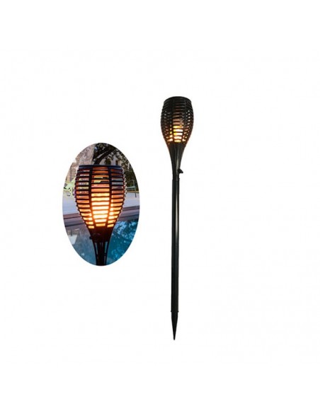 Torche Solaire Effet Flamme Led Blanc Chaud Maity Sun H80cm