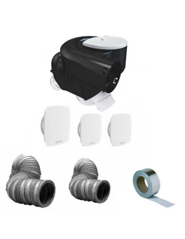 Kit complet vmc simple flux 3 bouches autocosy plus gaines et bande alu - ATLANTIC