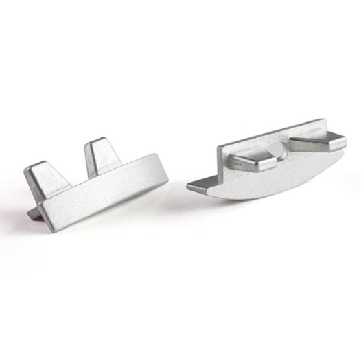 capuchon en aluminium pour profilé rslw8 pour ruban led - sans trou de câble - argent