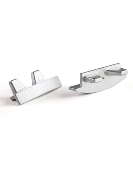capuchon en aluminium pour profilé rslw8 pour ruban led - sans trou de câble - argent