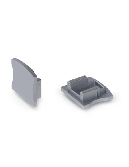 aluminium end cap for sl15 led profile without cable hole - silver