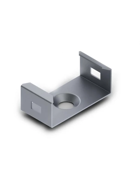 support de montage pour profilé pour ruban led slimline largeur 8 mm - acier à ressort - argent