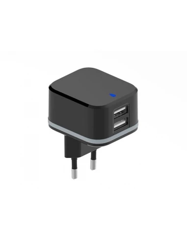 Chargeur compact avec 2 connexions usb 5 v - 3 4 a max ( 2 4 + 1 a ) - 17 w max