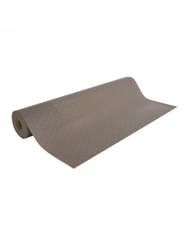 rouleau 0,70x100m fond taupe pois blanc en reserve