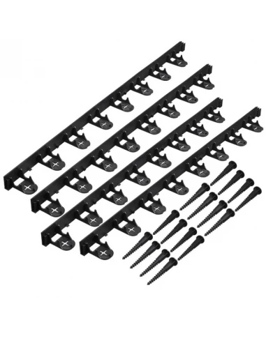 bordure à gazon - pp/pe, noir h4,5 x (4 x l100) cm
