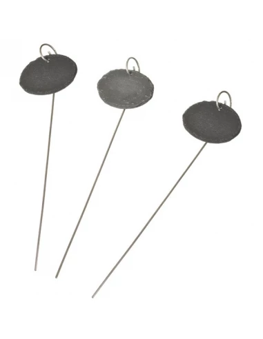 etiquette ardoise naturelle avec support métallique - h40cm - 3 x