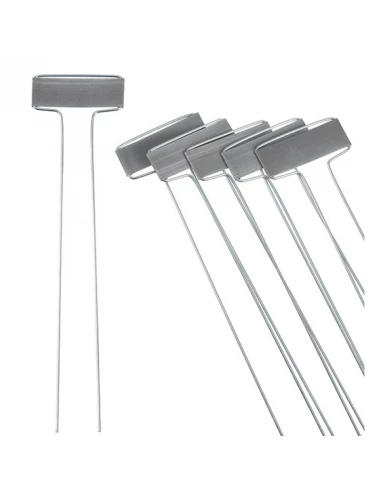 Etiquettes en T Zinc + – 26 Cm – 6 X – Marqueur