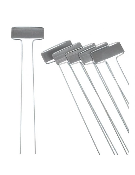 etiquettes en t zinc + marqueur - 26 cm - 6 x