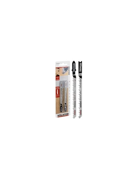 lames de scies sauteuses hcs pour bois - coupe courbe désignation 2 lameslongueur 100 mmdenture 6 tpi - pas de 4 mmfixation form