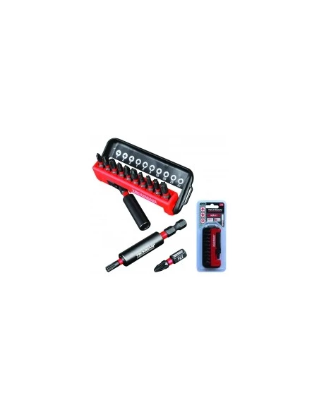 distributeur 10 embout 'impact' + porte-embouts caractéristiques t15 / t20 / t25 / t30 / pz1 / pz2 / pz3 / ph1 / ph2 / ph3 + por