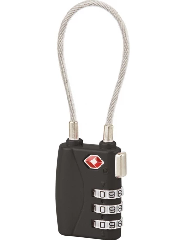 Cadenas comb a cable tsa noir