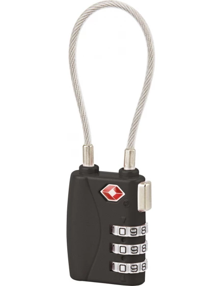 Cadenas comb a cable tsa noir