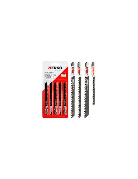 lames de scies sauteuses hcs pour bois - wood classic désignation 5 lames t111cdenture 8 tpi (3 mm)fixation 't'longueur utile 75