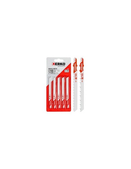lames de scies sauteuses bi-metal pour bois cloute - wood metal désignation 5 lamesdenture 10 tpi (2,5 mm)fixation 't'longueur u