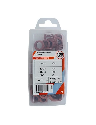coffret 100 joints fibre int 08x13/12x17/15x21/20x27/24x31/26x34/33x42