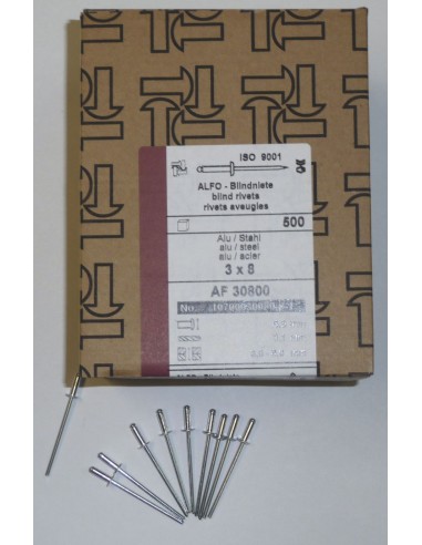 rivet alu/acier blister 100