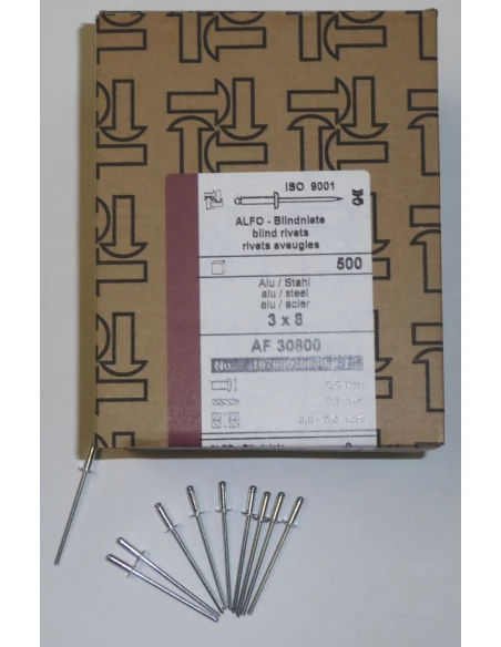 rivet alu/acier blister 100