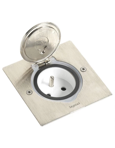 prise sol carree inox brosse