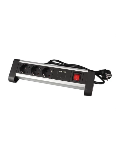 Multiprise de table - 3 prises - 2 ports usb - 2 4 a - terre allemande