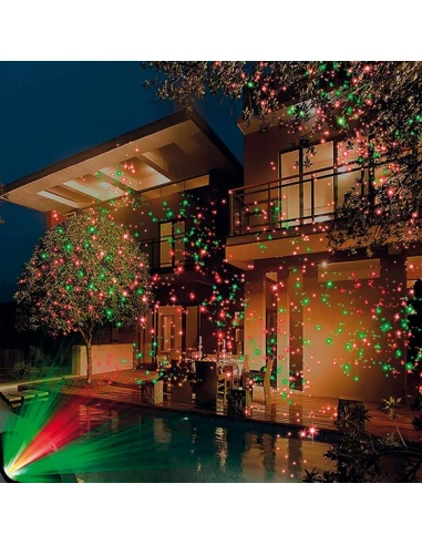 Projecteur laser clignotant rouge/vert Avec mouvement et motifs