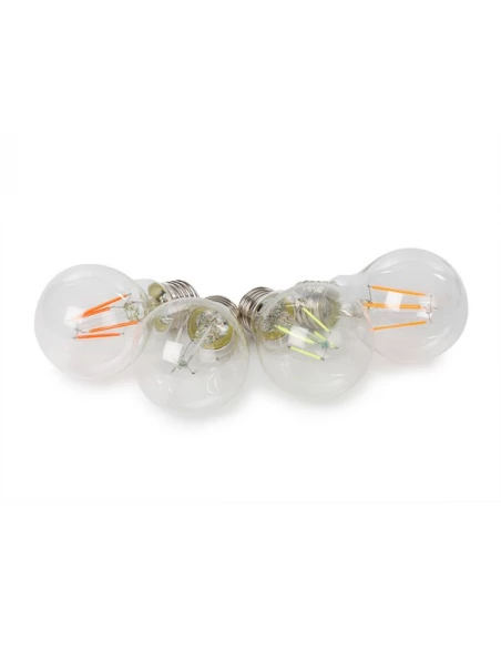 jeu d'ampoules à filament led - a60 - verre clair - 4 pcs - rouge - vert - bleu - orange