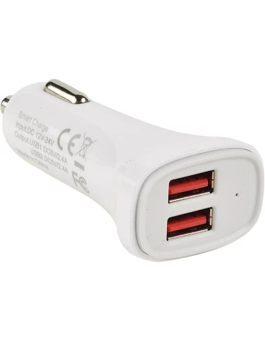 728334 - CHARGEUR 2 USB A F - sur Allume-cigare - 2 x 5V2.4A (Smart Charge) - bl - ERARD