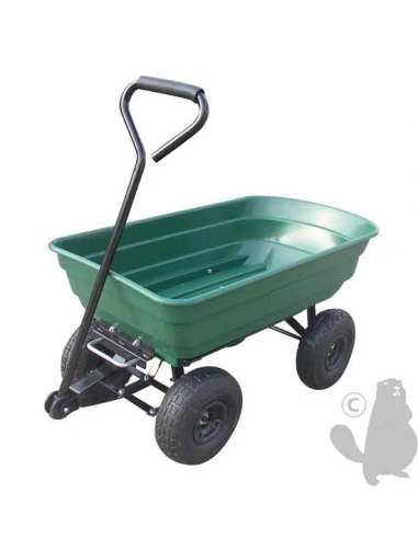 Chariot benne de jardin à 4 roues à tirer