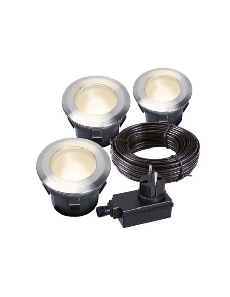 garden lights - larch set - spot à encastrer - 12 v - 30 lm - 1 w - 3000 k