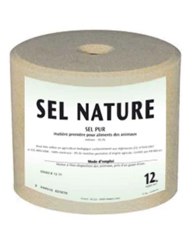 Bloc à lécher SEL NATURE 12KG pour chevaux