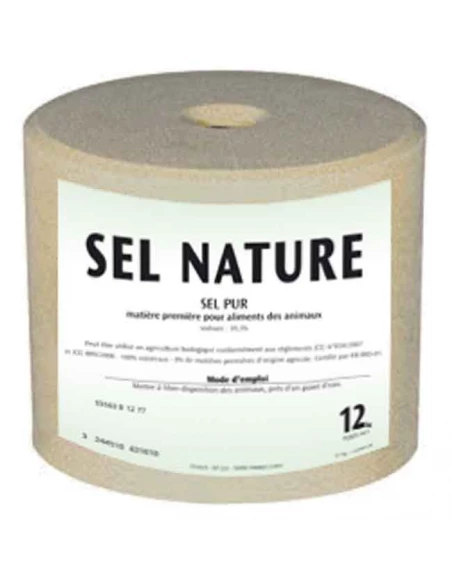 Bloc à lécher SEL NATURE 12KG pour chevaux
