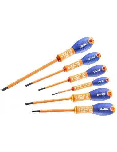 Tournevis isolés 1000 V fente/PH en jeu de 6 - Expert