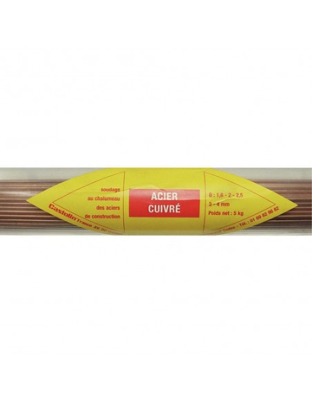 Baguette Cuivre Acier CASTOLIN 2.5mm Brasage fort acier et cuivre - CASTOLIN