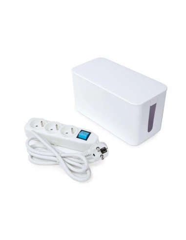 bloc multiprise avec boîte de rangement - 3 prises - terre française