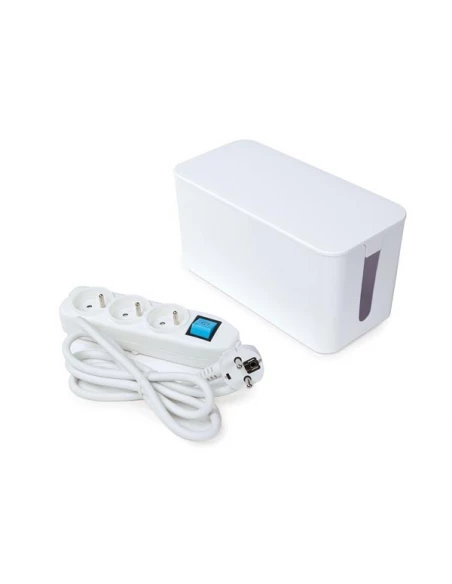 bloc multiprise avec boîte de rangement - 3 prises - terre française