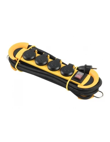 bloc multiprise robuste - 4 prises - enrouleur de câble - ip44 - schuko