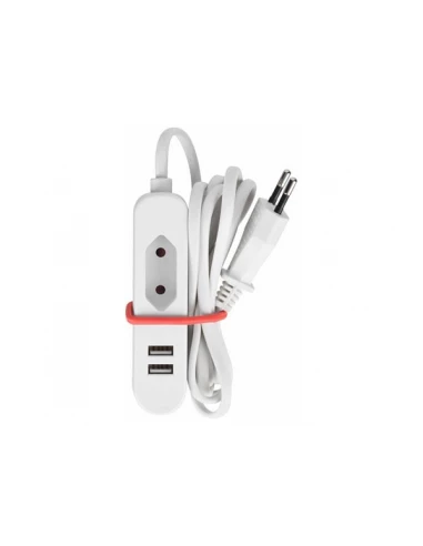 bloc multiprise - 1 prise euro et 2 ports usb - idéal en voyage