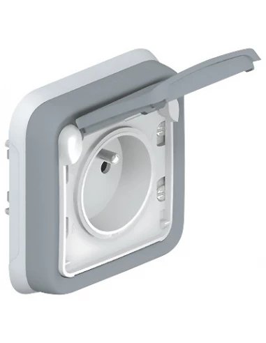 Prise Grise À Encastrer - 2p+t - Connexion À Bornes Automatique - Plexo - Legrand