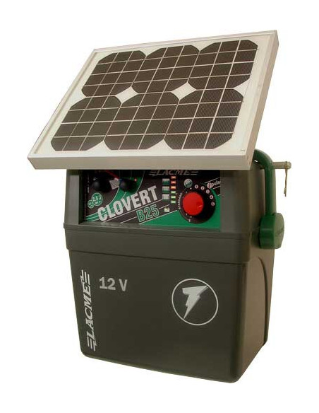 Electrificateur de cloture Clovert B25 Accu 12v avec panneau solaire - LACME