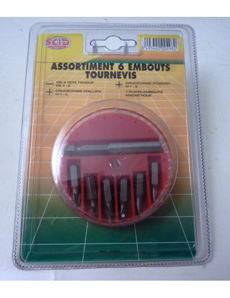 embout vis plat+phillips+pozidriv ass /6 scid